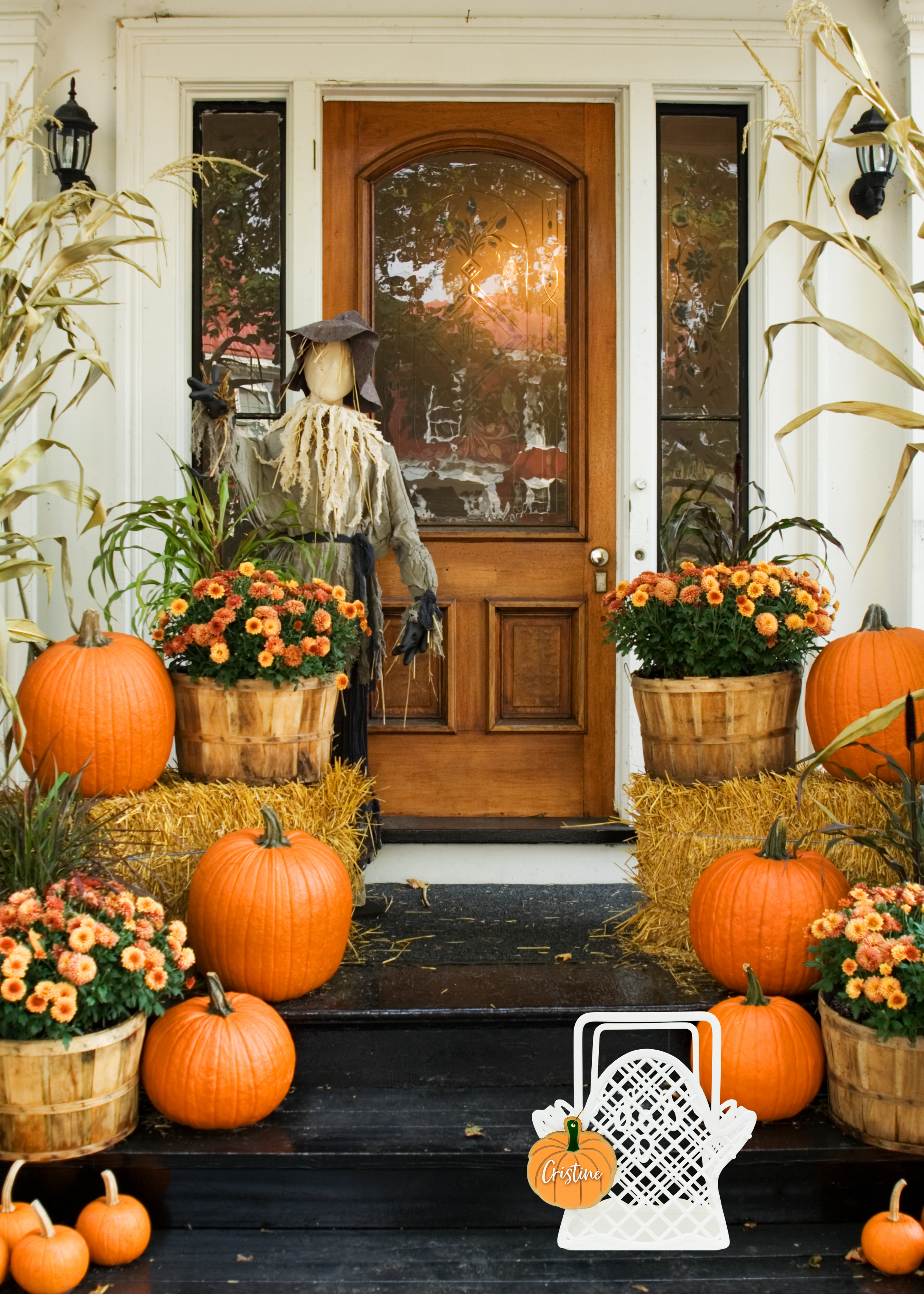 Pumpkin Halloween Boo Basket or Fall Placecard
