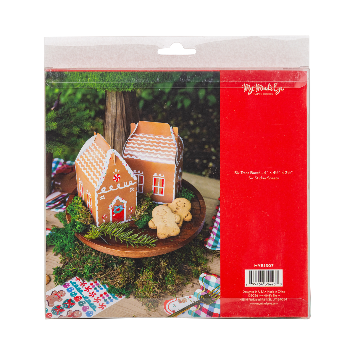 Gingerbread House Treat Boxes with Stickers