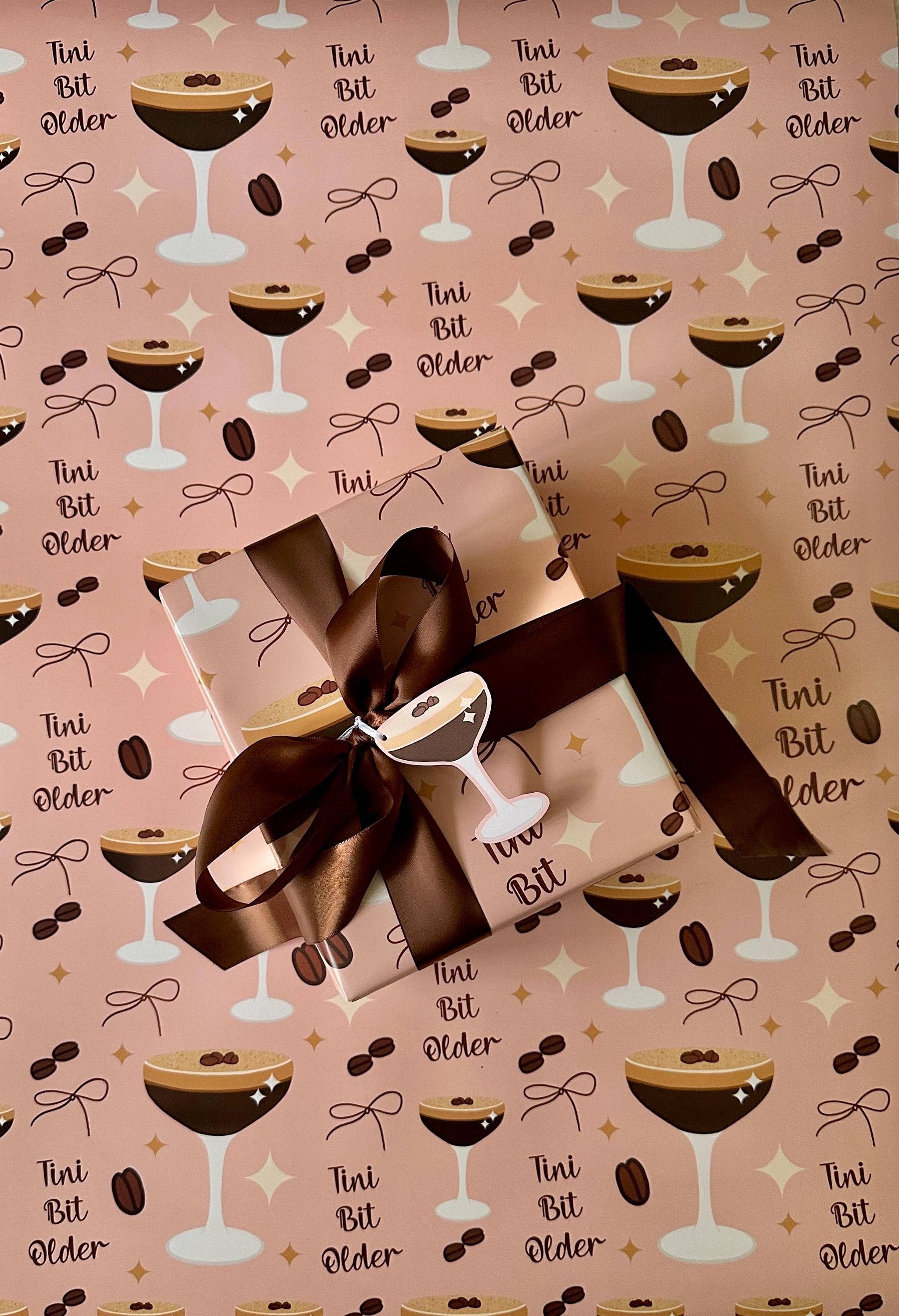 A TINI BIT OLDER WRAPPING PAPER| ESPRESSO MARTINI GIFT WRAP