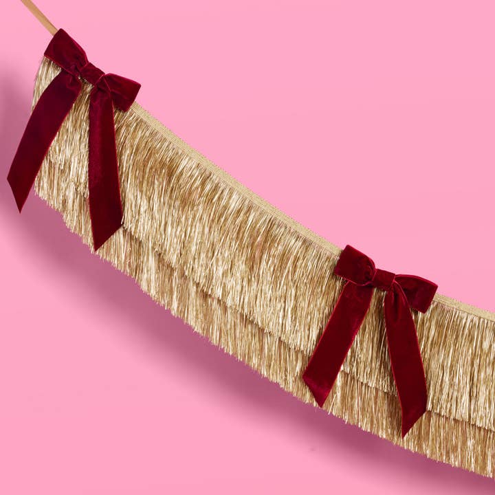 PRESALE: Gilded Bow Banner - Layered Fringe + Velvet Bows