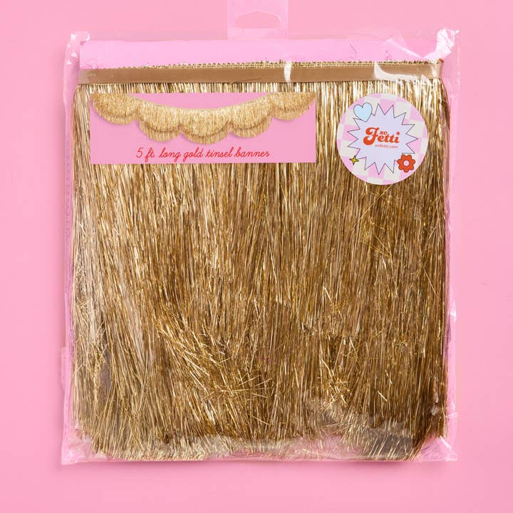 PRESALE: Stay Golden Fringe - Scalloped Banner, Gold, 5 Feet