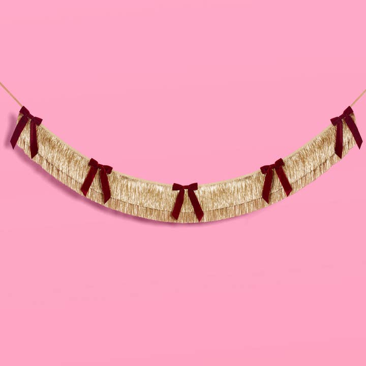 PRESALE: Gilded Bow Banner - Layered Fringe + Velvet Bows