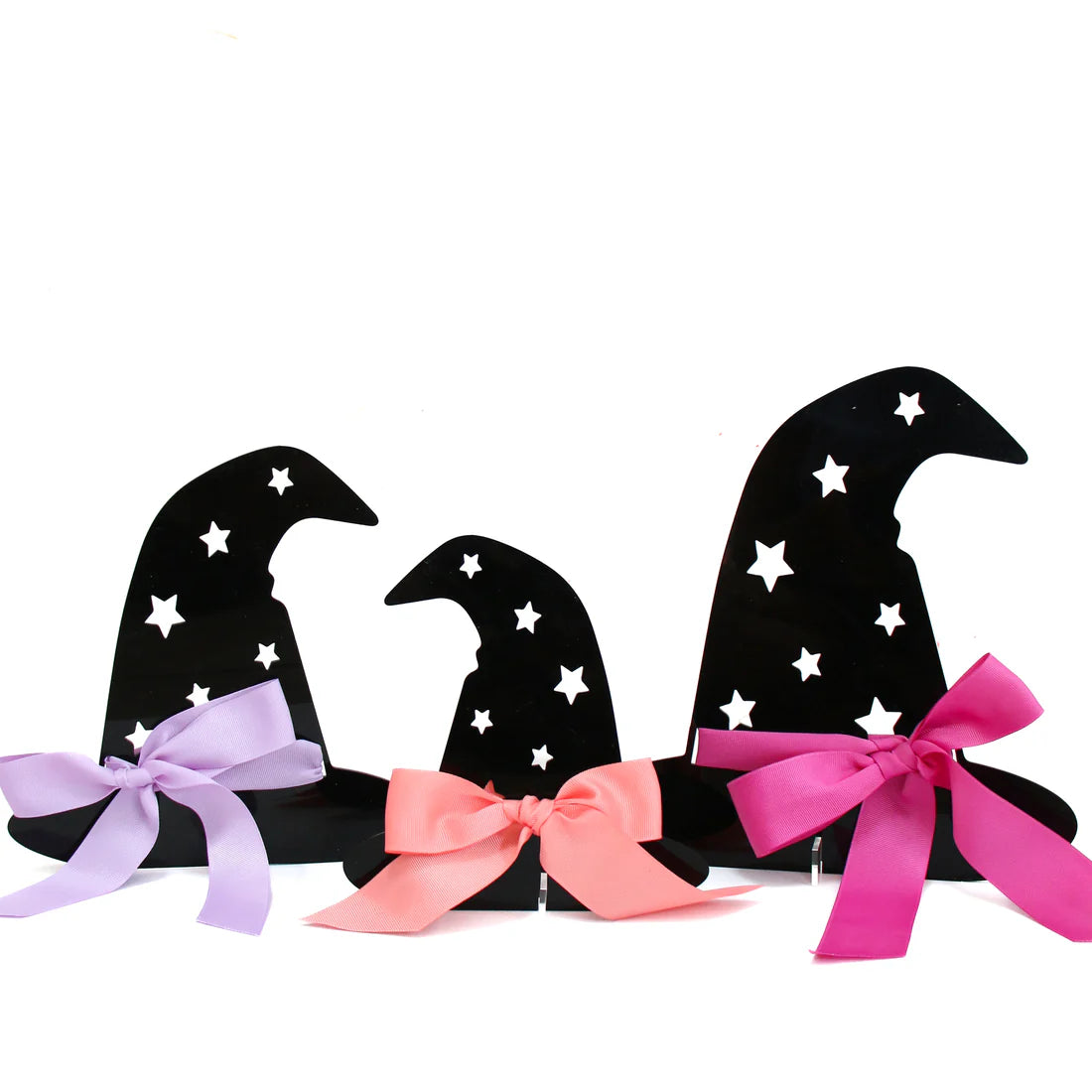 Presale: Black Acrylic Witch Hats - with bows