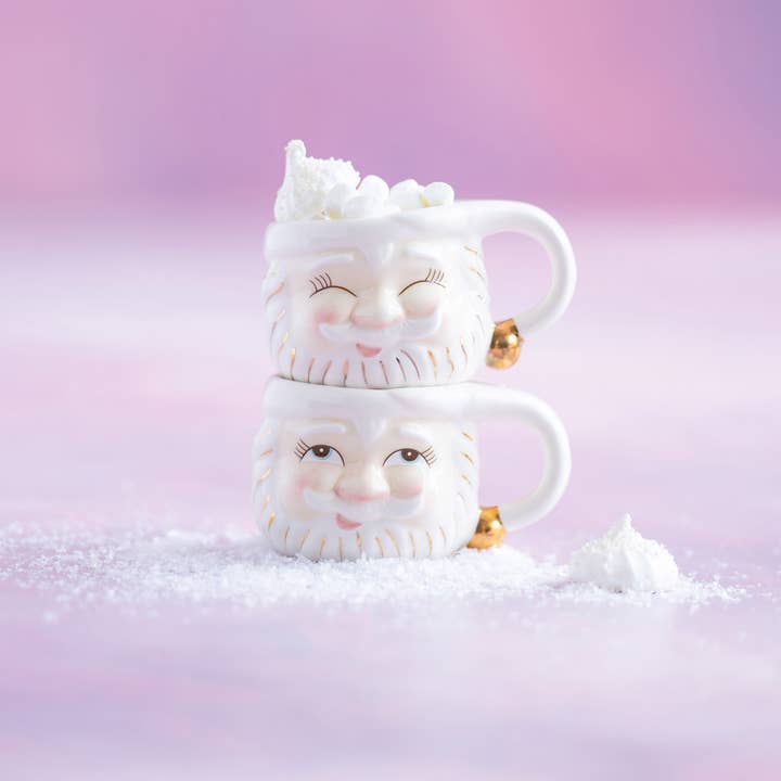 PRESALE: White Papa Noel Mug Set of 2