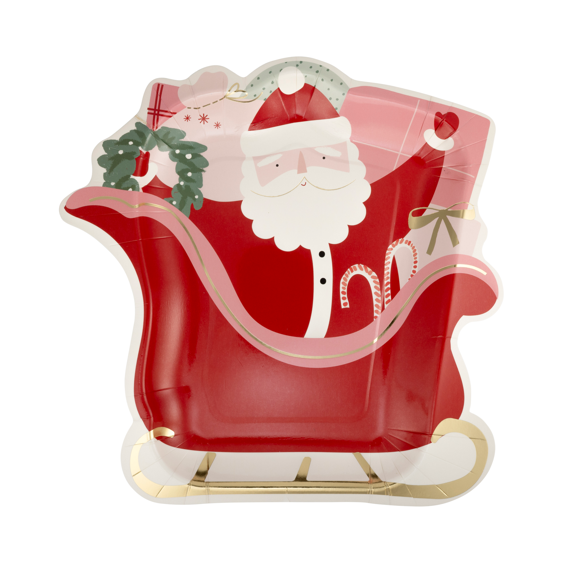 SANTA'S SLEIGH SHAPED PAPER PLATES