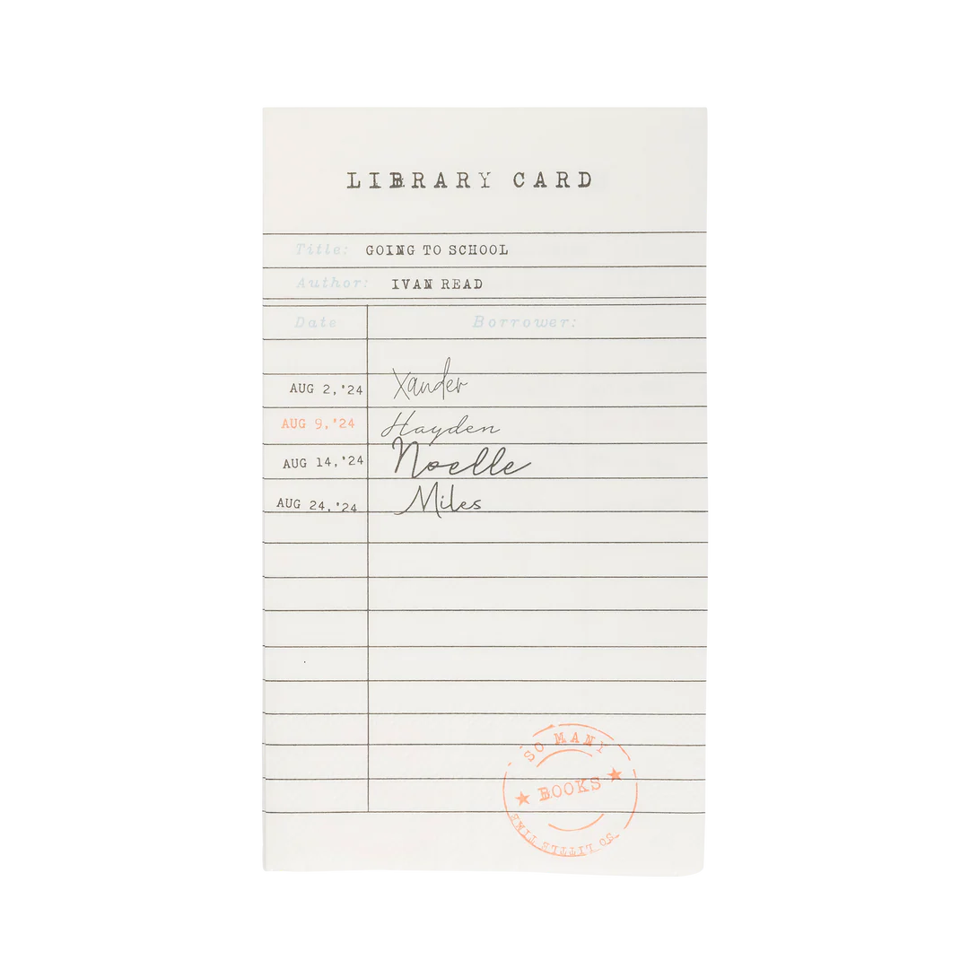Occasions By Shakira - Library Card Dinner Napkin (24)