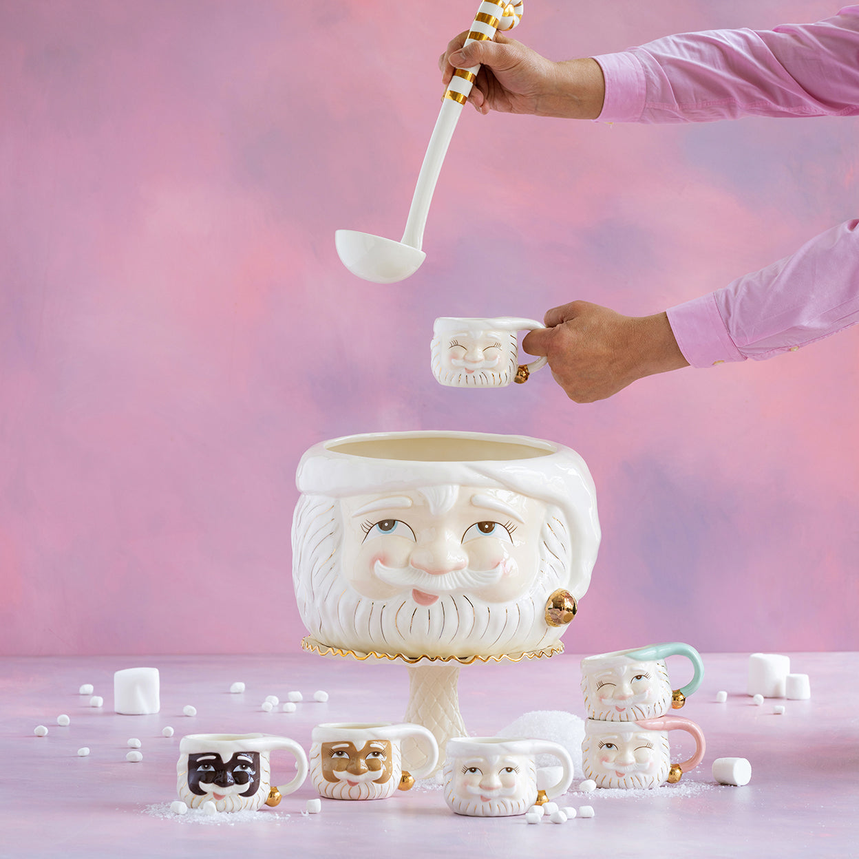 PRESALE: White Papa Noel Mug Set of 2