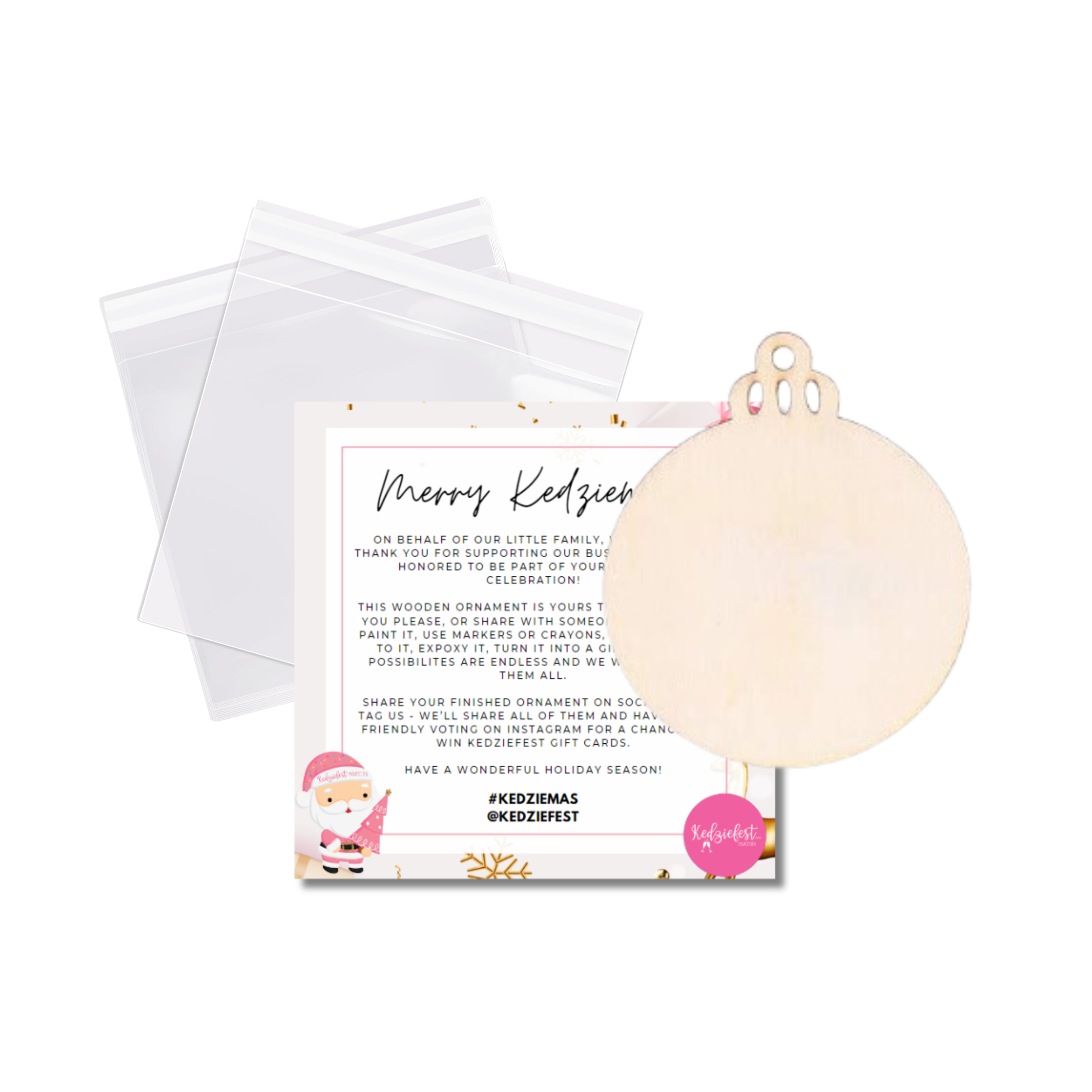 Kedziemas DIY Wooden Ornament - FREE Gift with $50 Purchase