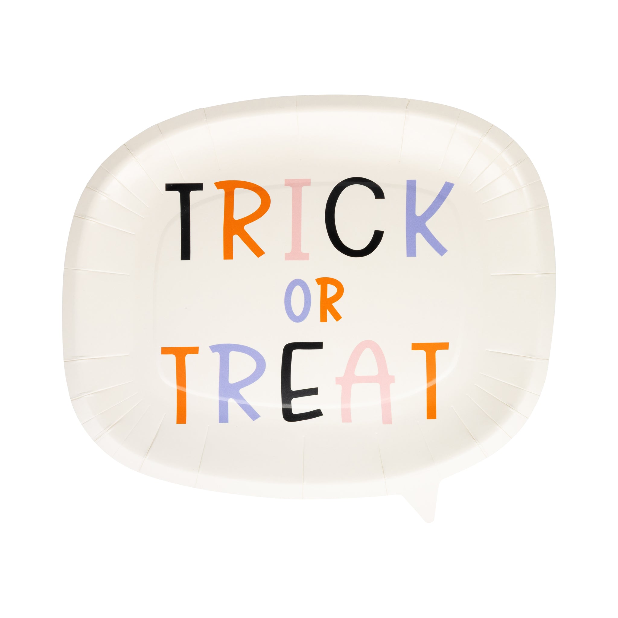 Presale: Trick or Treat Word Bubble Shaped Paper Plate