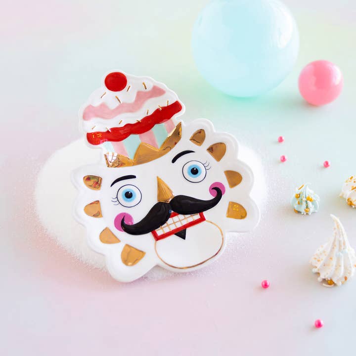 PRESALE: Glitterville Colonel Cupcake Plate, Ceramic, 6.25" X 7.75"