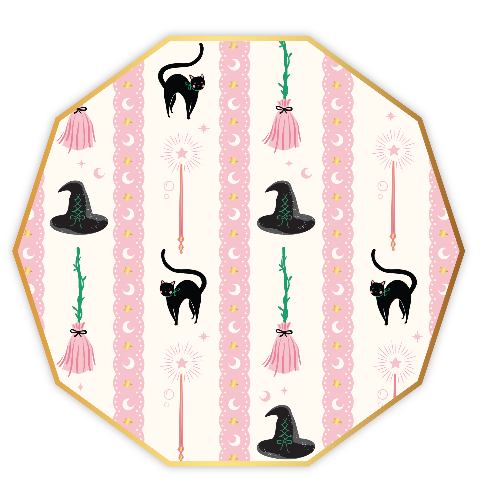 PREORDER: WITCH HAT & BROOM LARGE PLATES (Ships September)