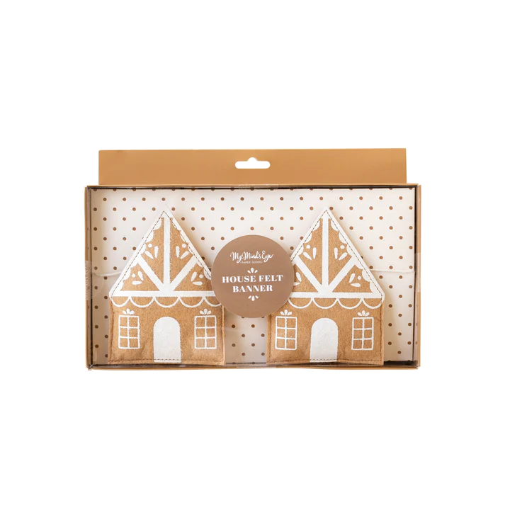 GBD1002 - GINGERBREAD FELT GINGERBREAD HOUSE BANNER