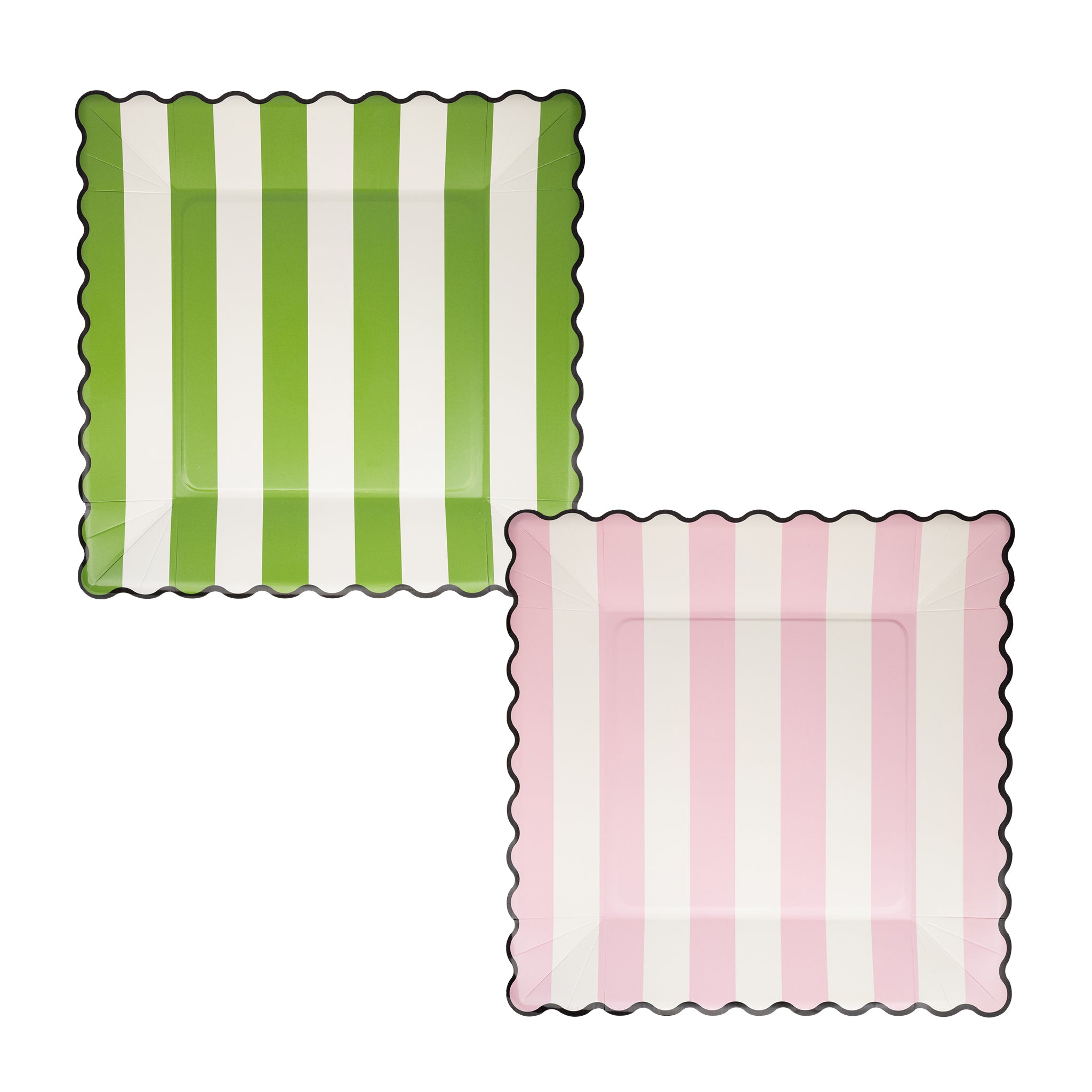 Presale: Wicked GREEN STRIPE PINK STRIPE 11" PLATE SET