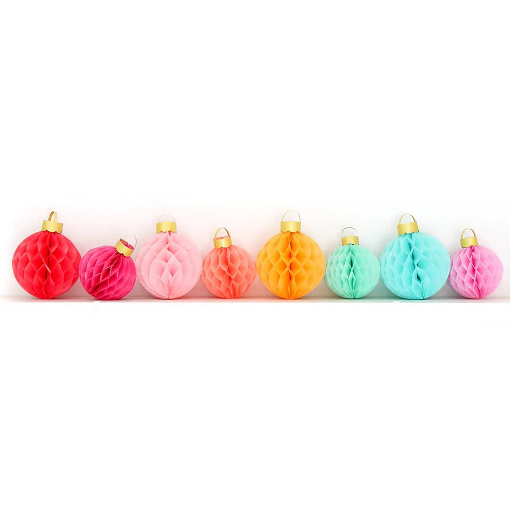 Rainbow Honeycomb Holiday Ornament Set