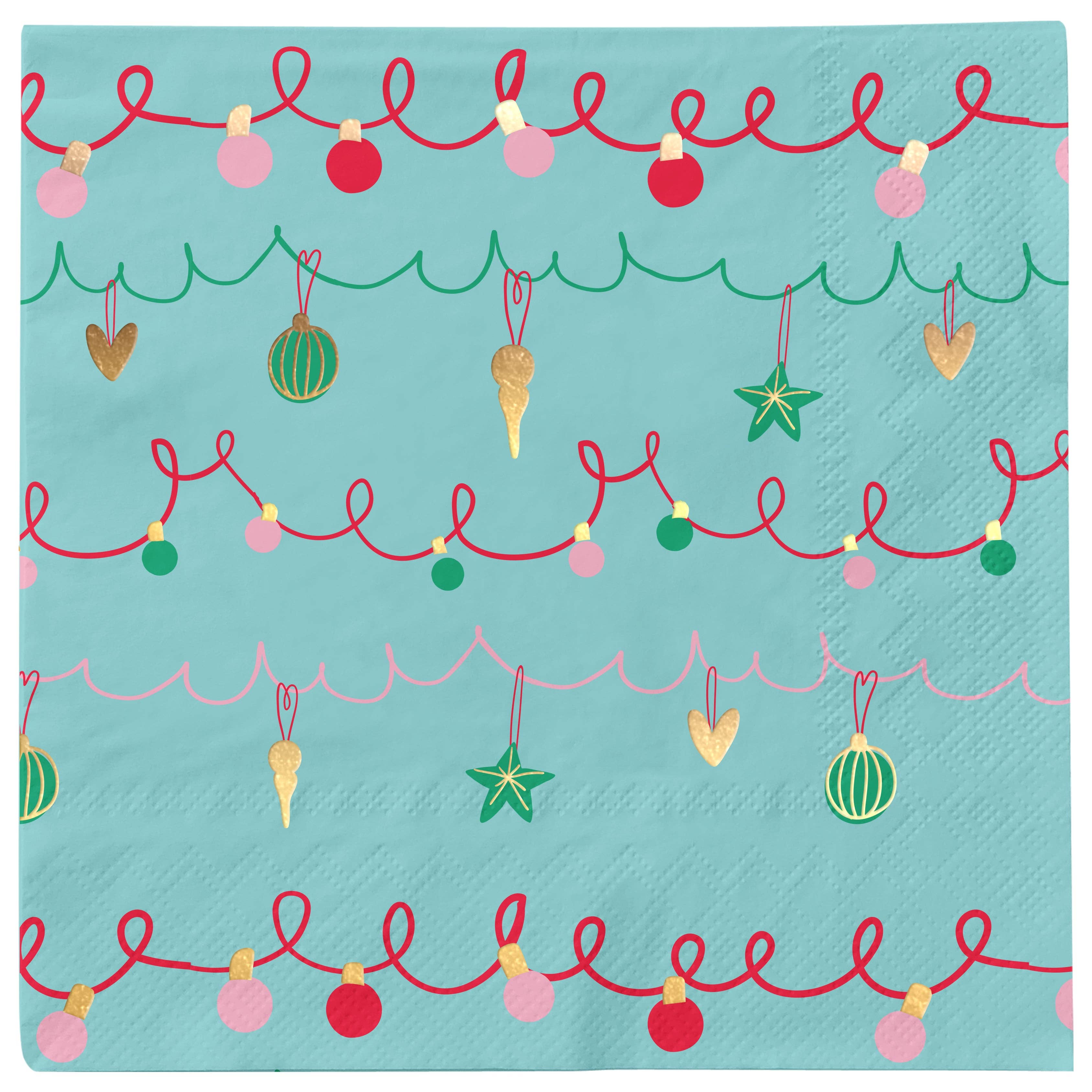 Lunch Napkin Deck the Halls Foil 2 Ply/16pk