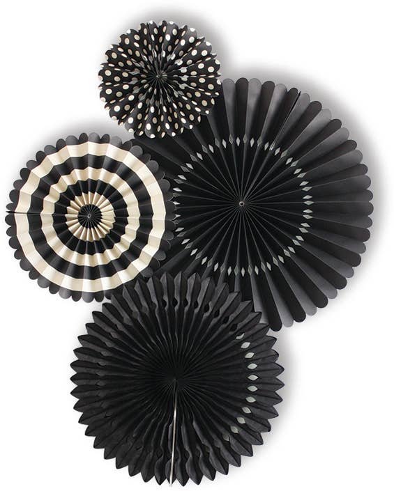 Black Party Paper Fans