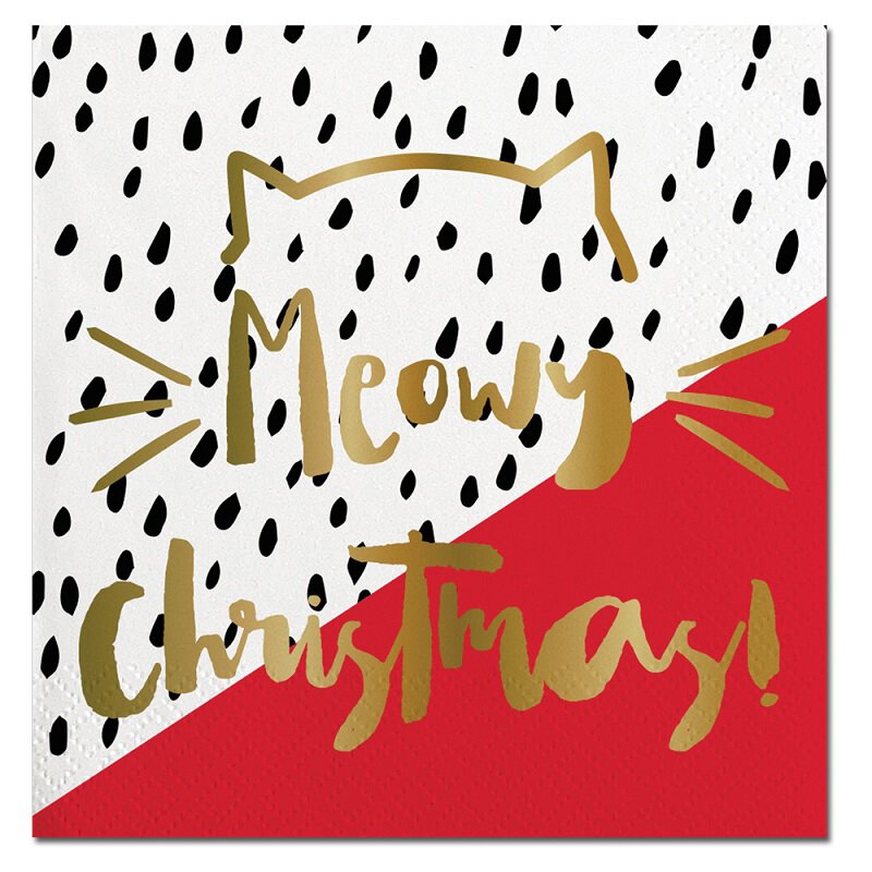 Meowy Christmas Cat Cocktail Napkins (20)