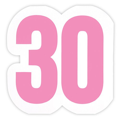 Jumbo "30" Shaped Napkins (16)
