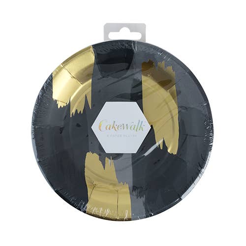 Brushstroke Noir Appetizer Plates (8)