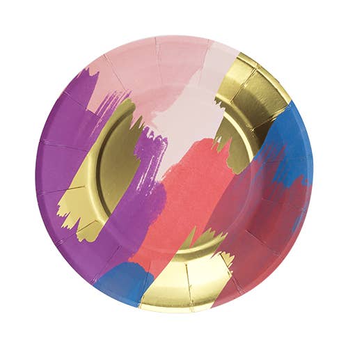 Watercolor 7" Appetizer / Dessert Paper Plates (8)