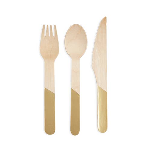 Gold Dipped Flatware Utensils(24)