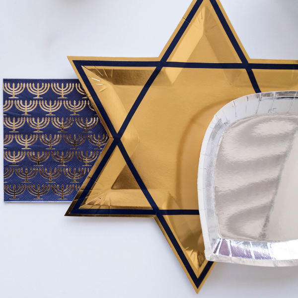 Star of David Plates, Gold (8)