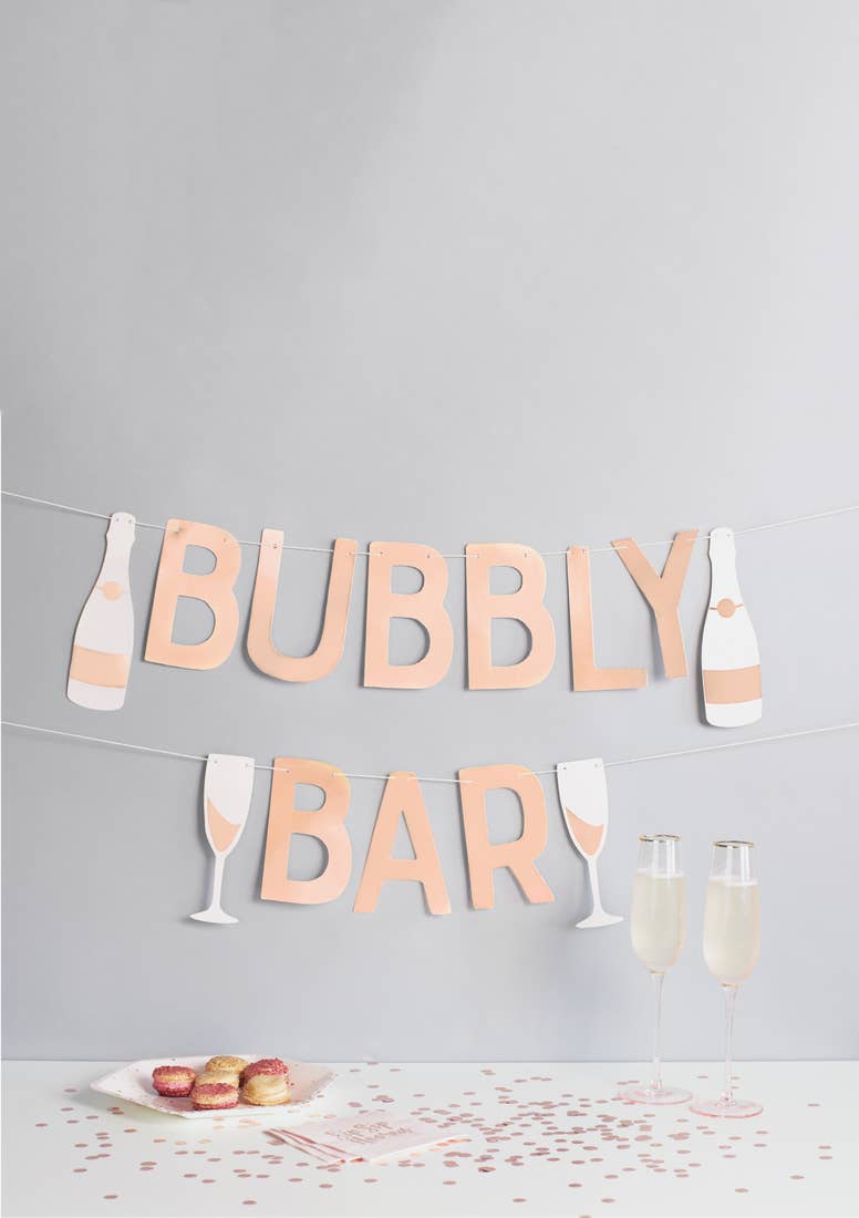Bubbly Bar Garland Banner