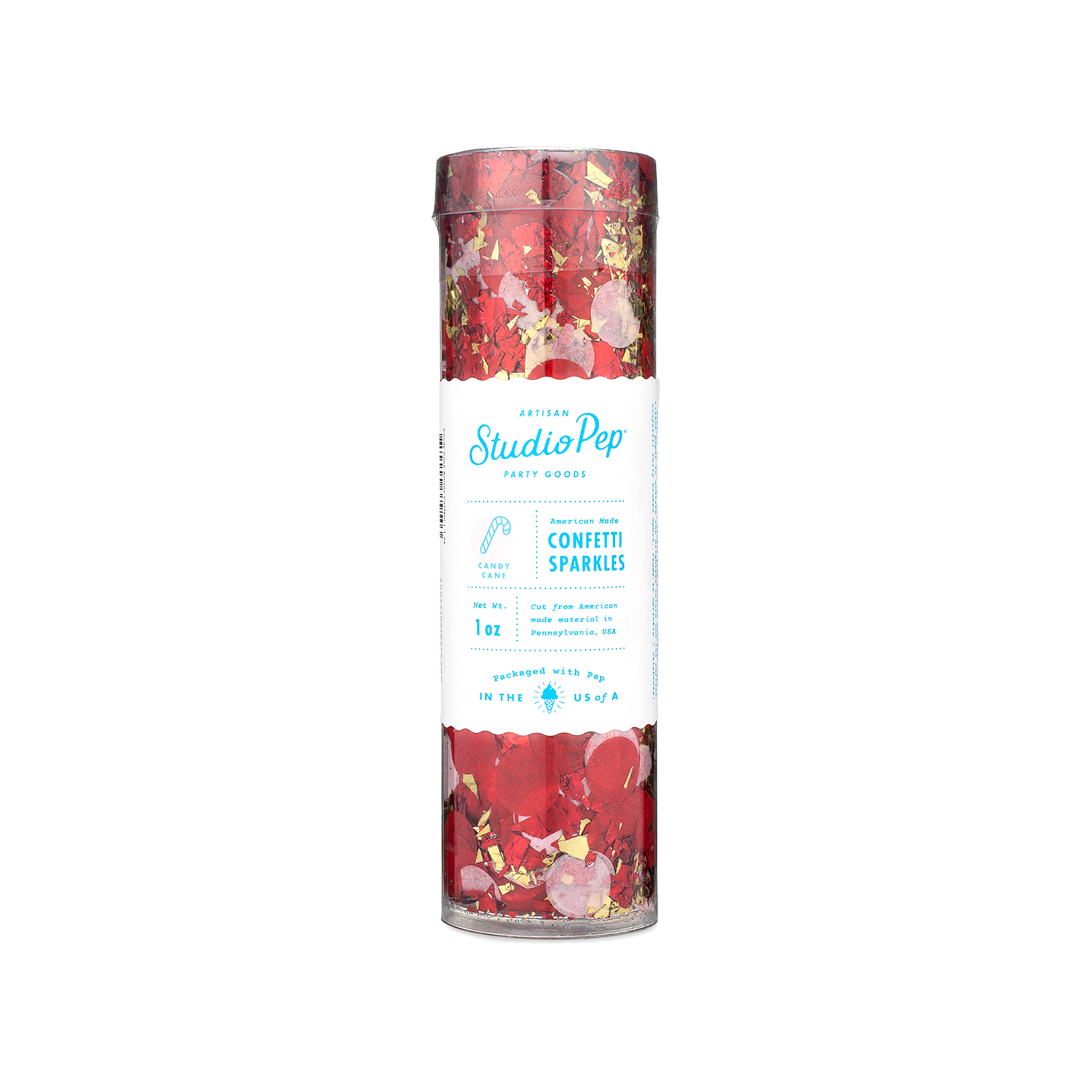 Candy Cane Artisan Confetti Tube