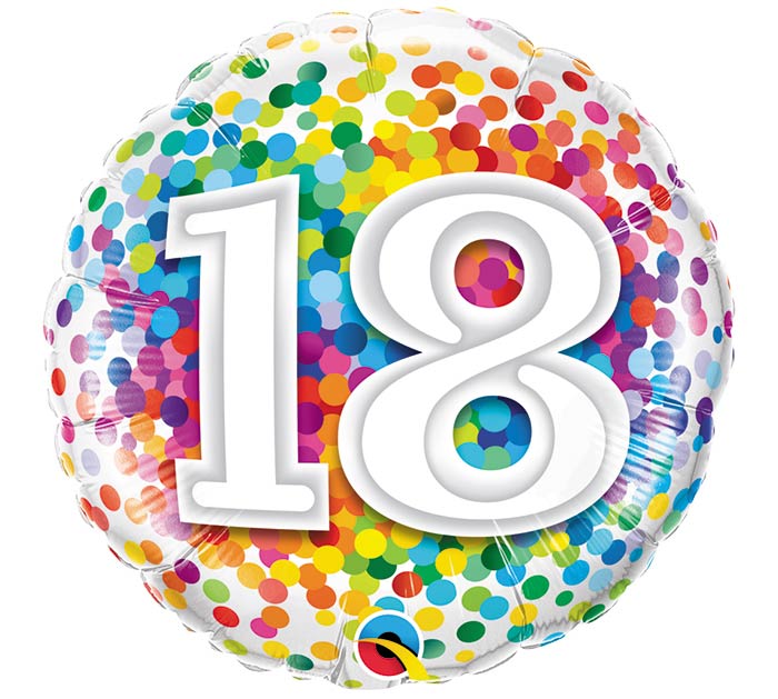 Birthday Milestone Rainbow Confetti 18" Balloon