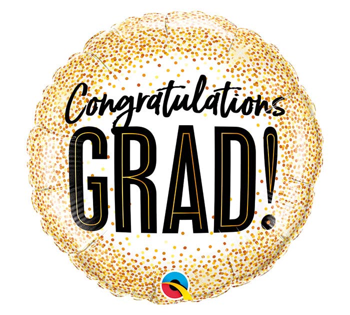 Grad Gold Dots Balloon