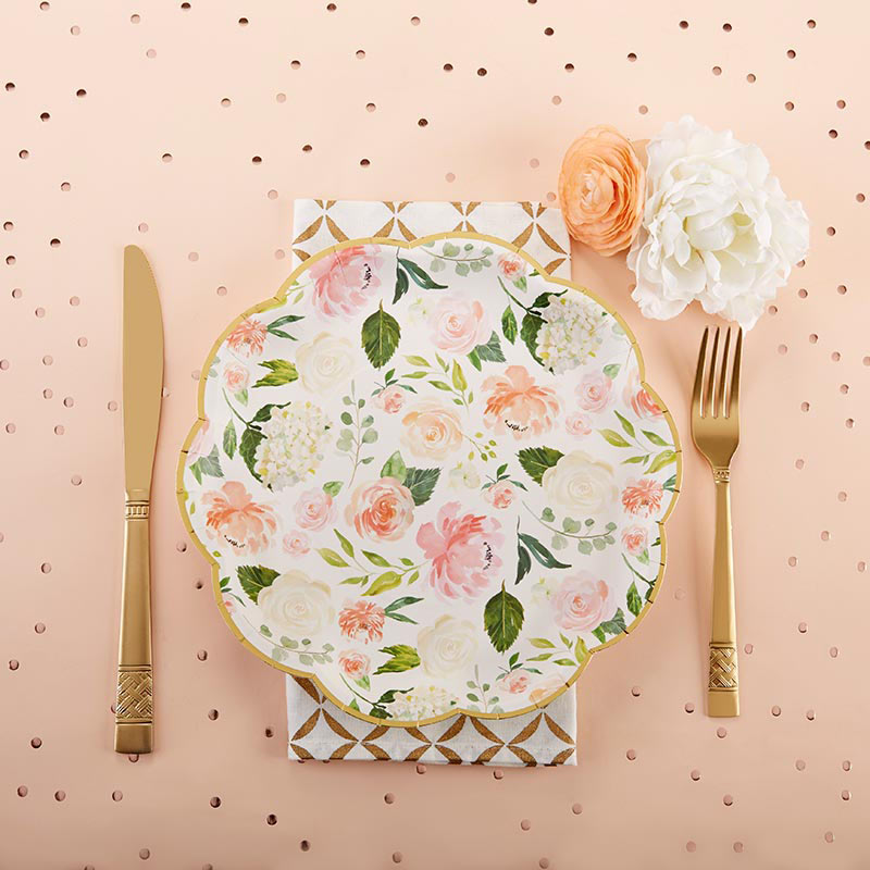 Floral 9in Premium Paper Plates (8)