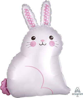 18" White Satin Bunny Balloon