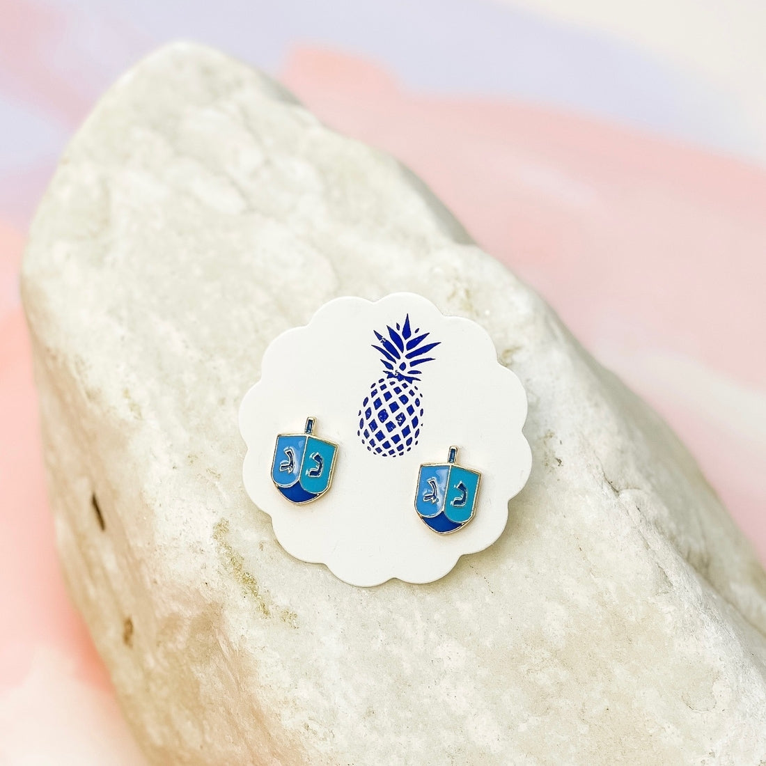 Dreidel Signature Enamel Stud Earrings