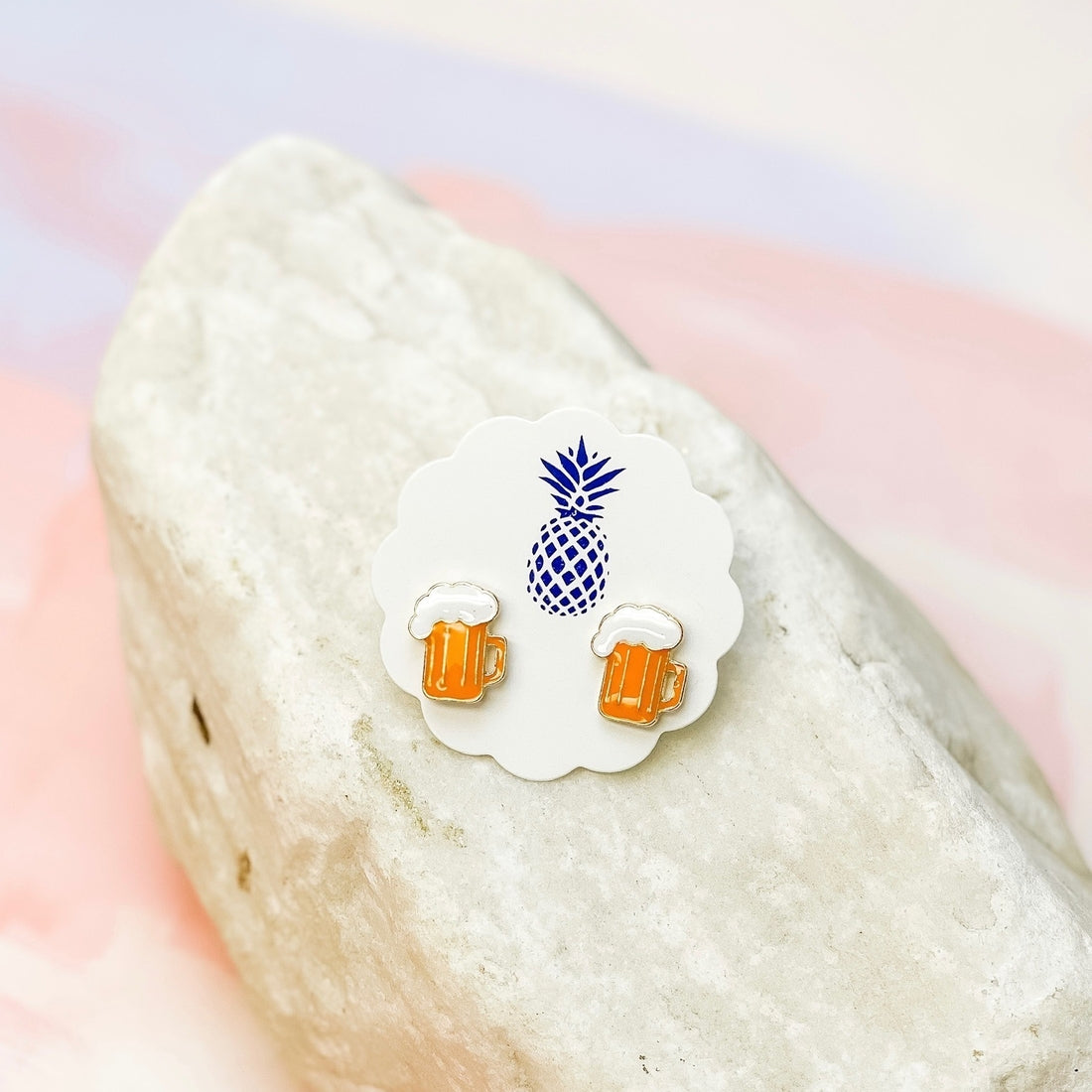 Mug Signature Enamel Stud Earrings