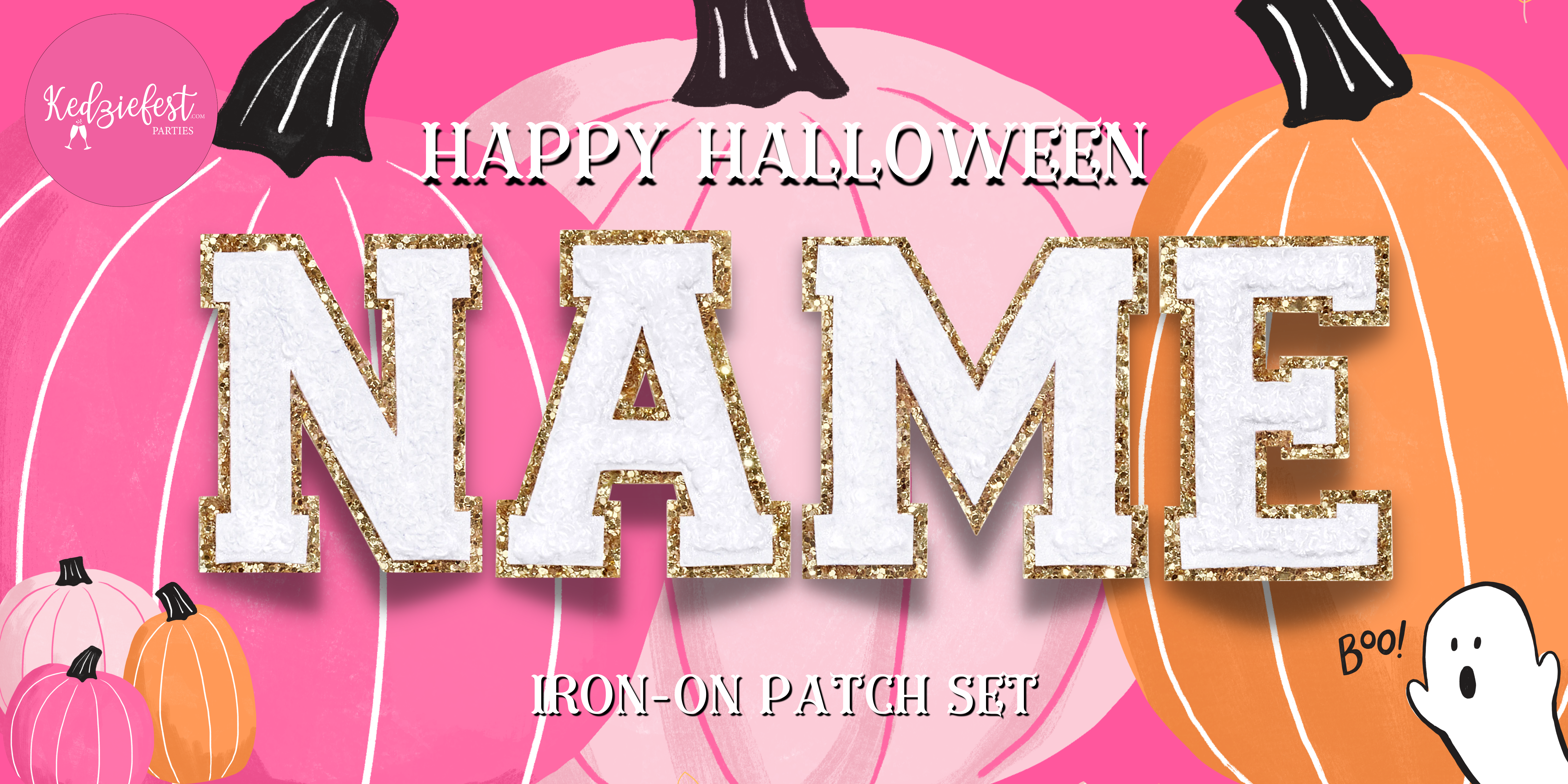 Custom Happy Halloween Iron-On Patch Set by Kedziefest Parties