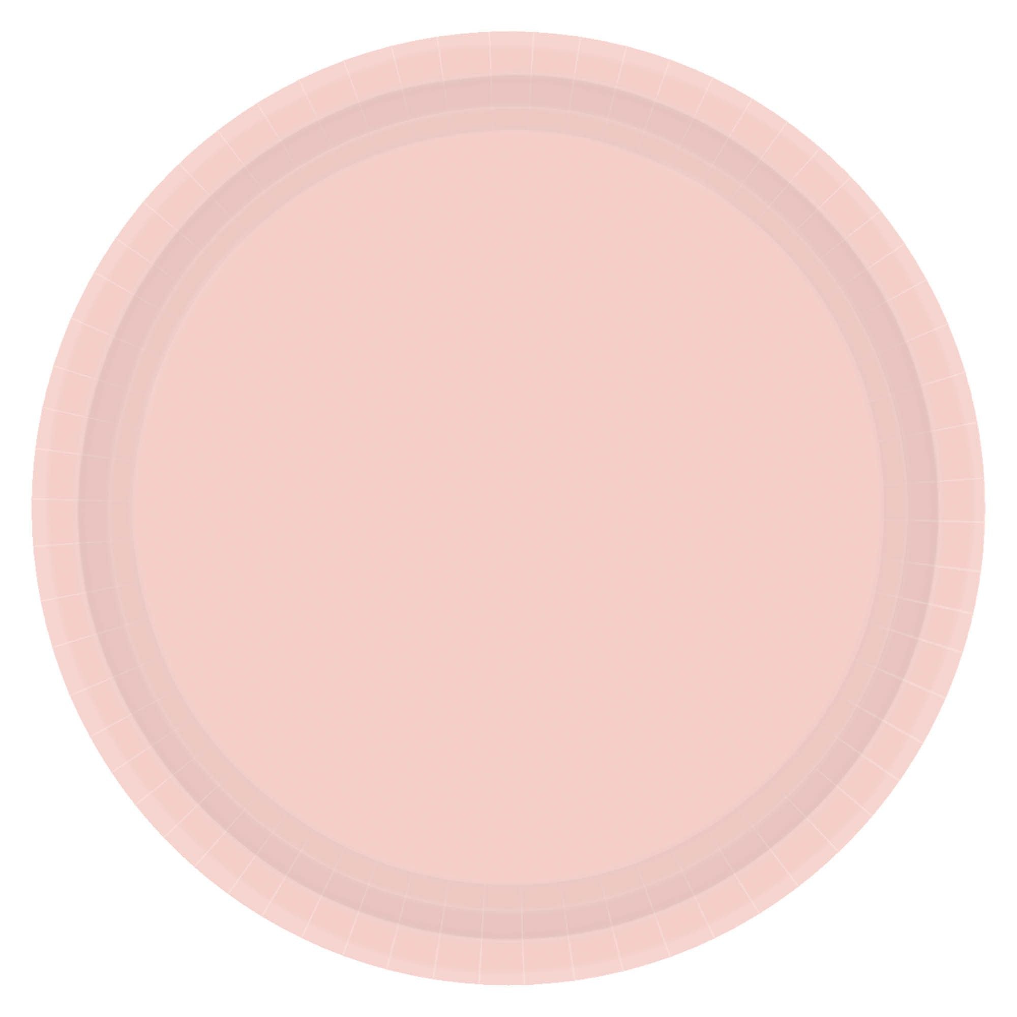 Pale Pink Solid Round Plates, 9"
