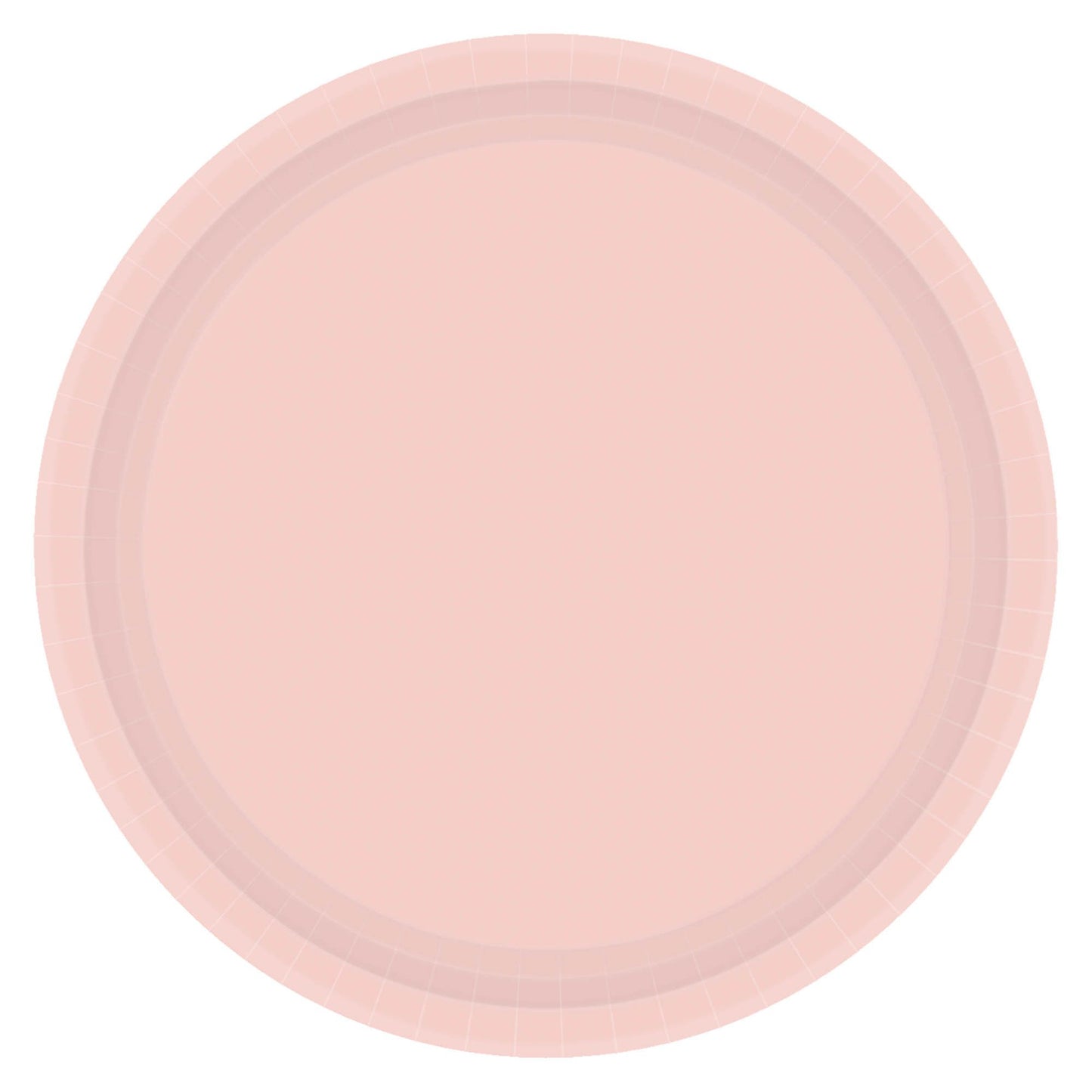 Pale Pink Solid Round Plates, 9"
