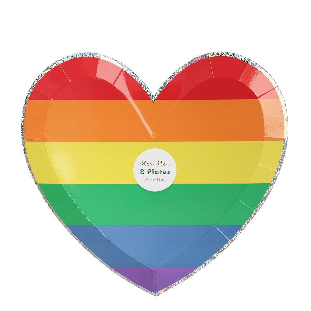 Rainbow Heart Large Plates (8)