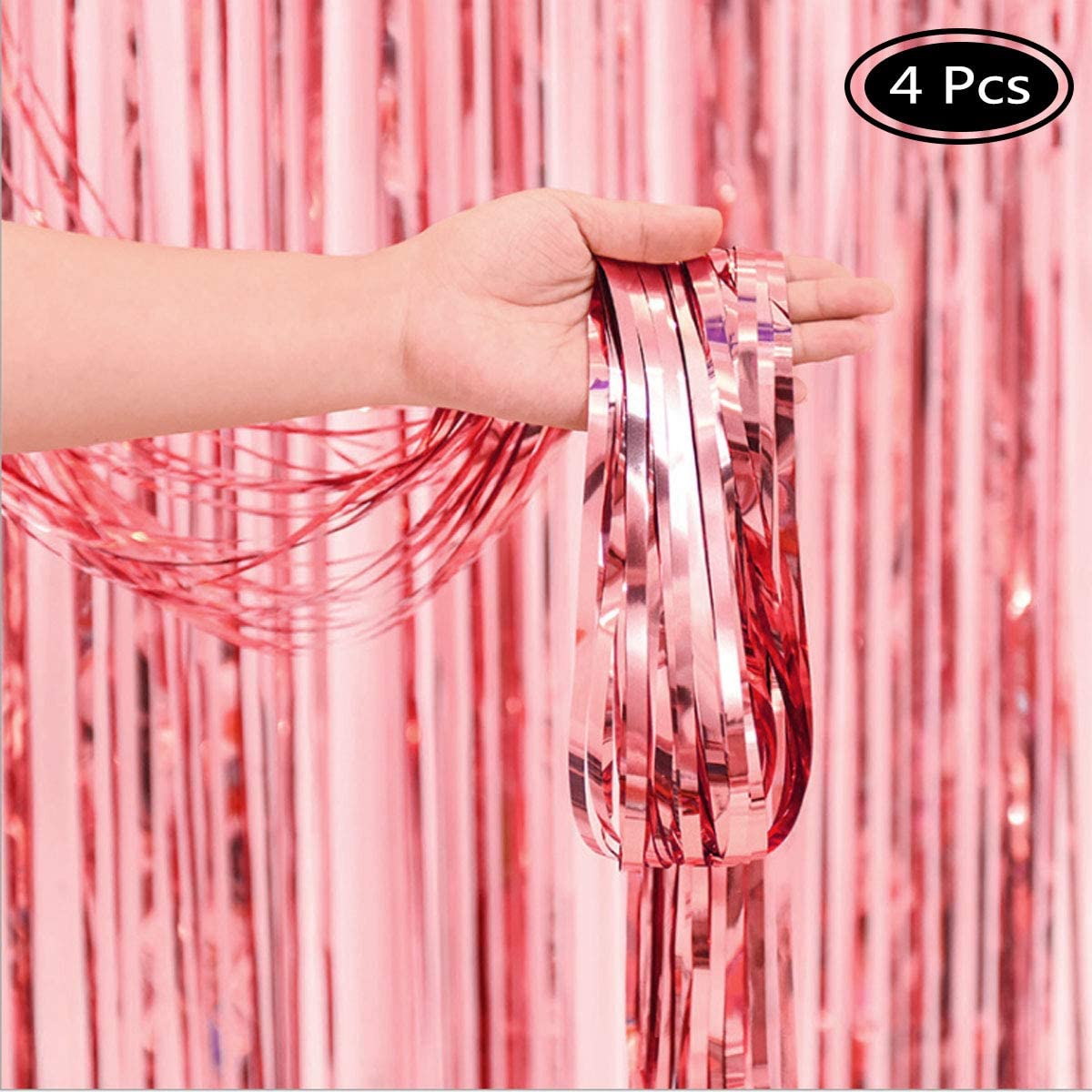 Rose Gold Foil Fringe Curtain Backdrop