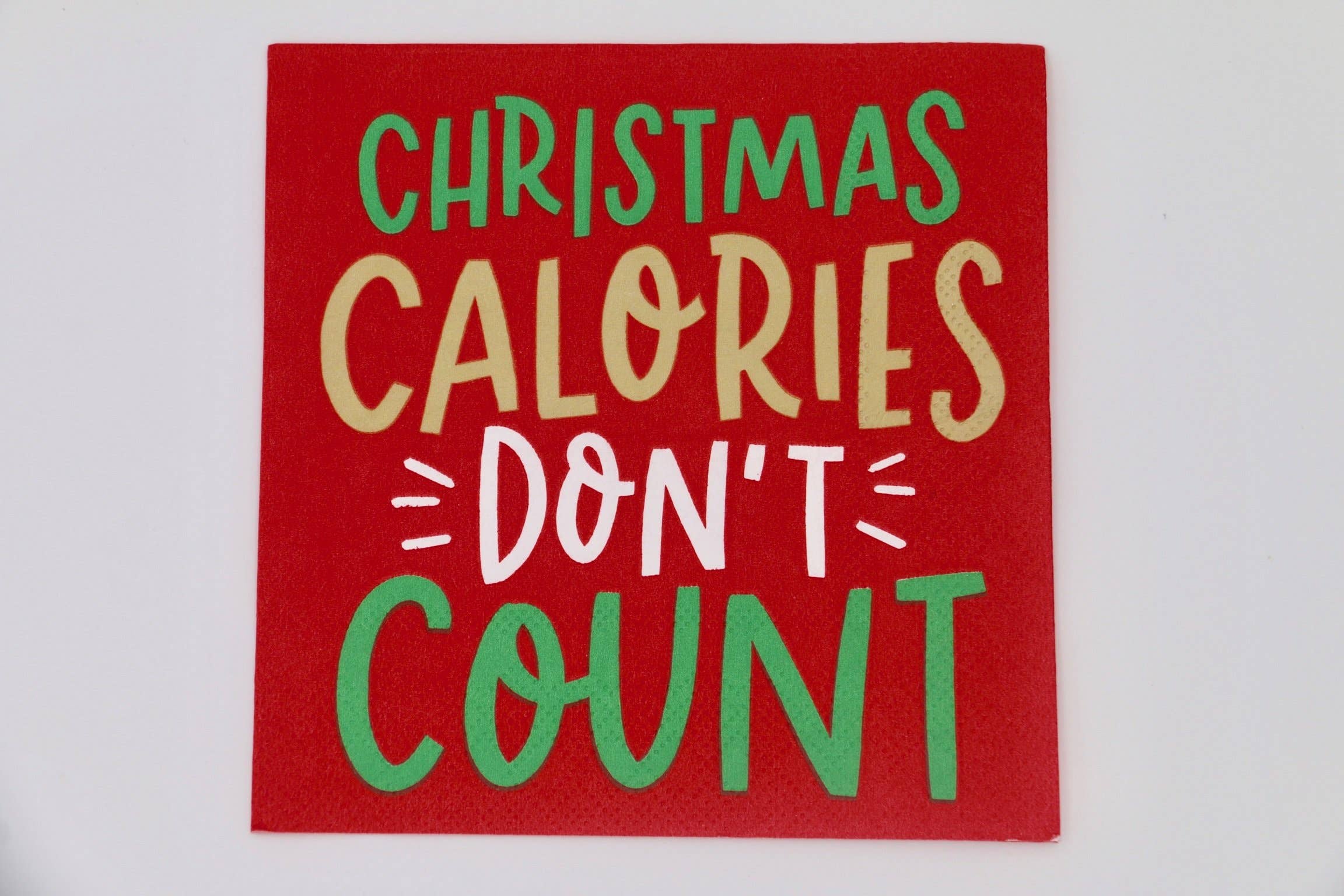 3 ply Cocktail Napkins 20ct | Christmas Calories Don't Count