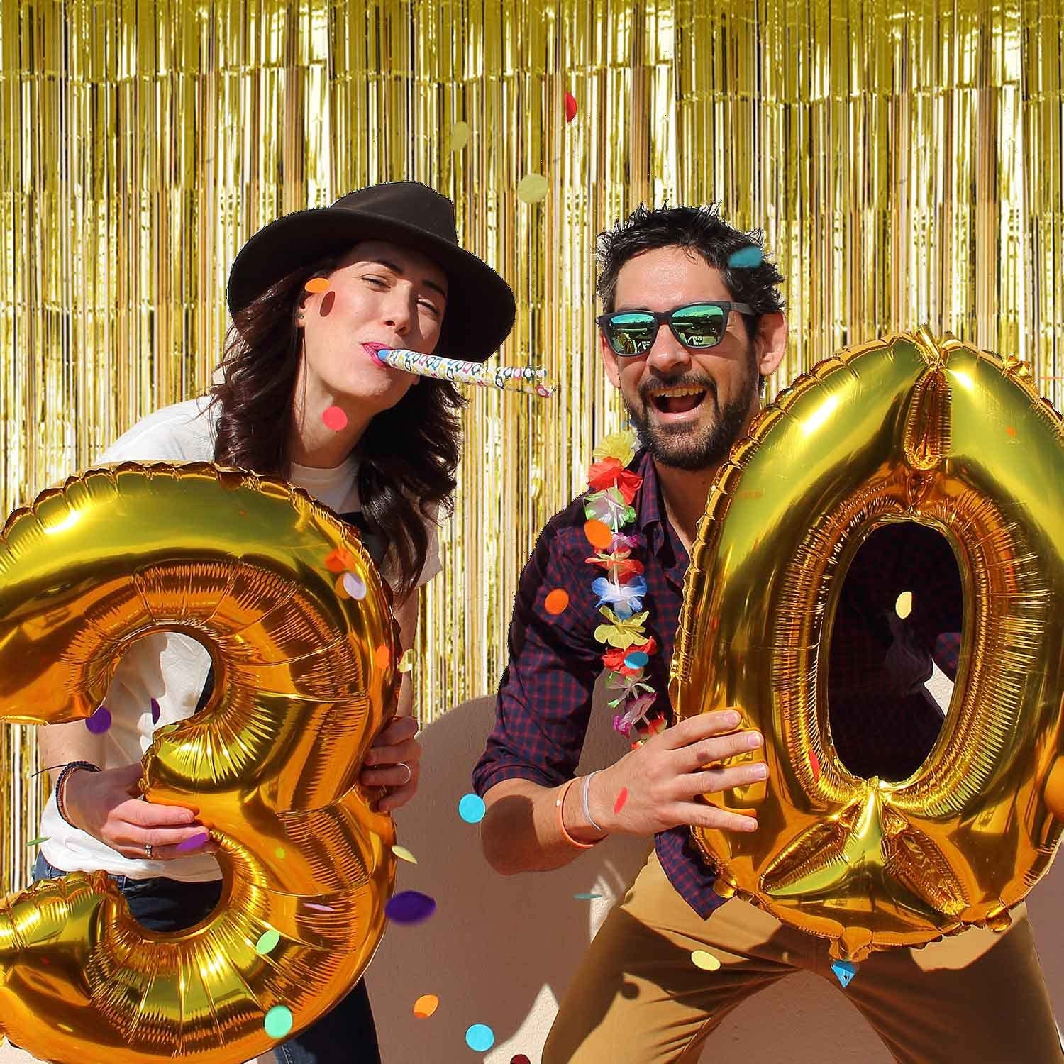 Gold Foil Fringe Curtain Backdrop