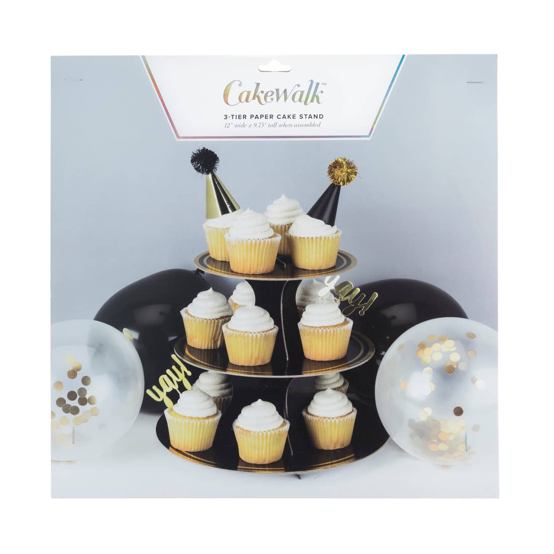 Noir and Gold Paper Cake Stand