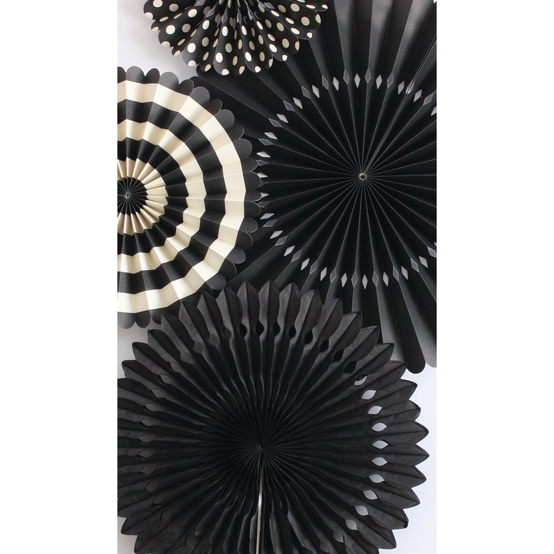 Black Party Paper Fans