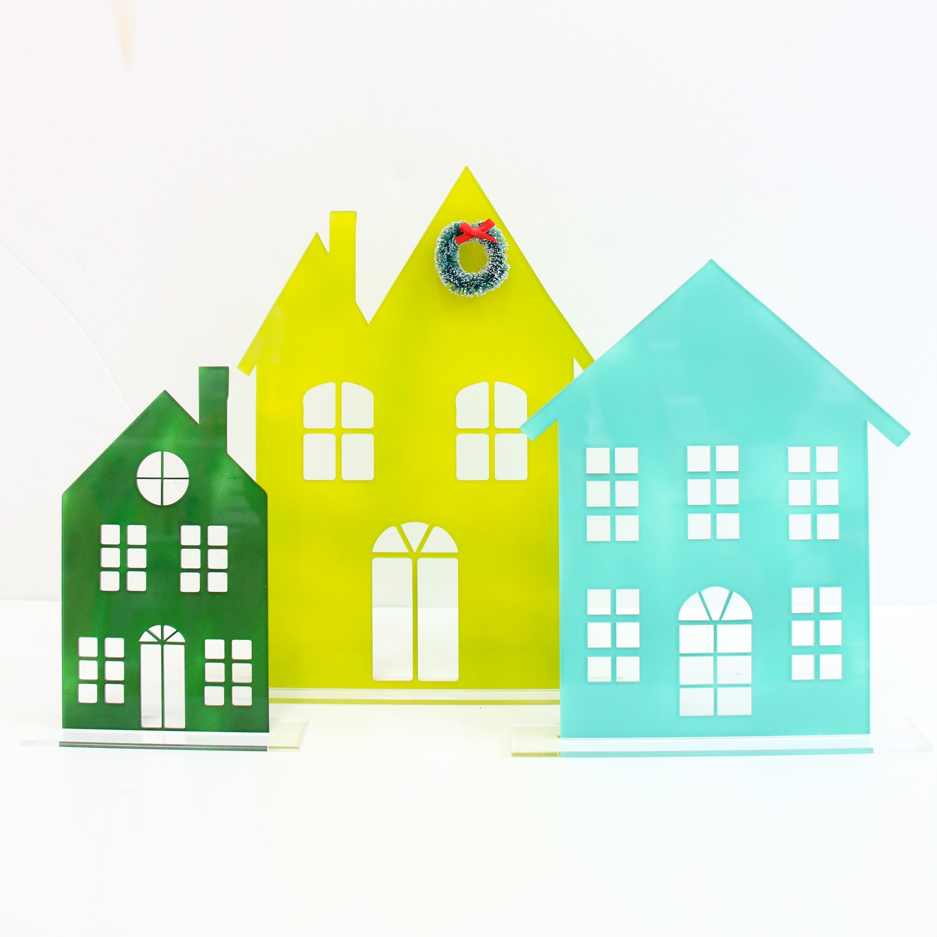 Dark Green Small Acrylic Holiday House