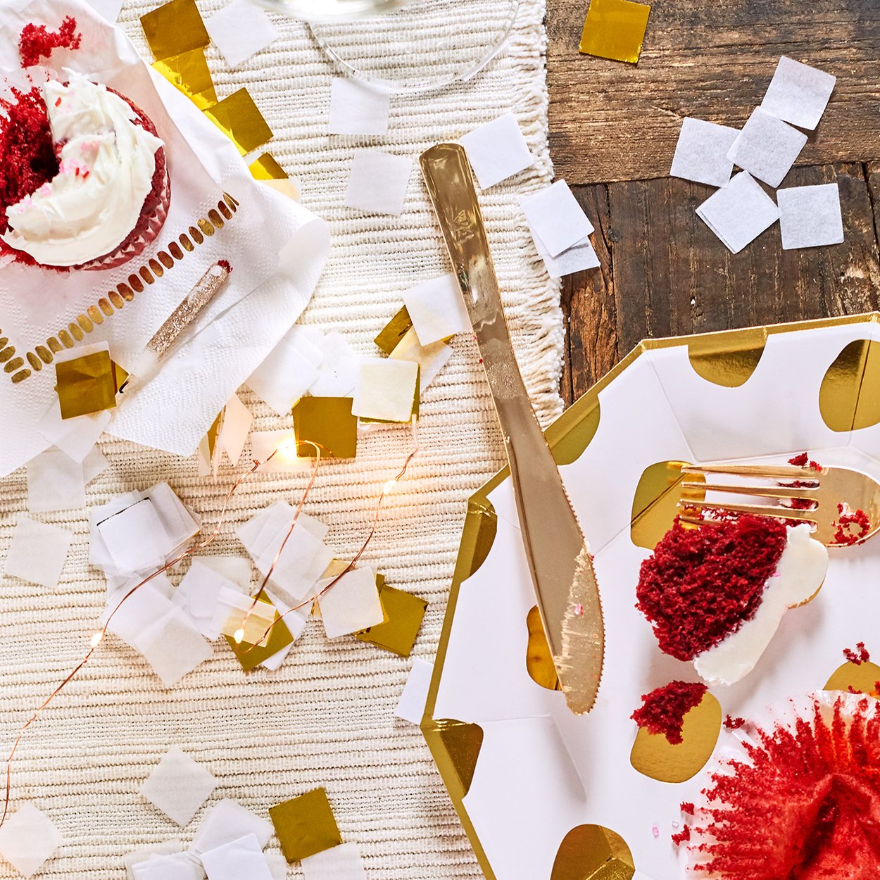 Gold and White Confetti