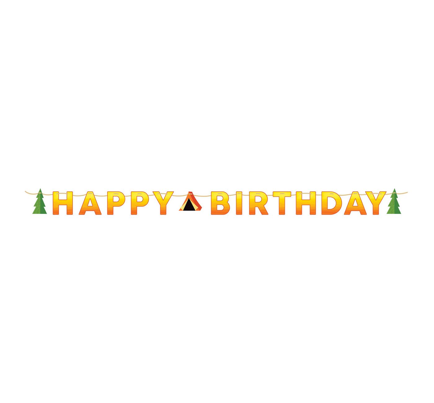 "Happy Birthday" Camping Party Banner