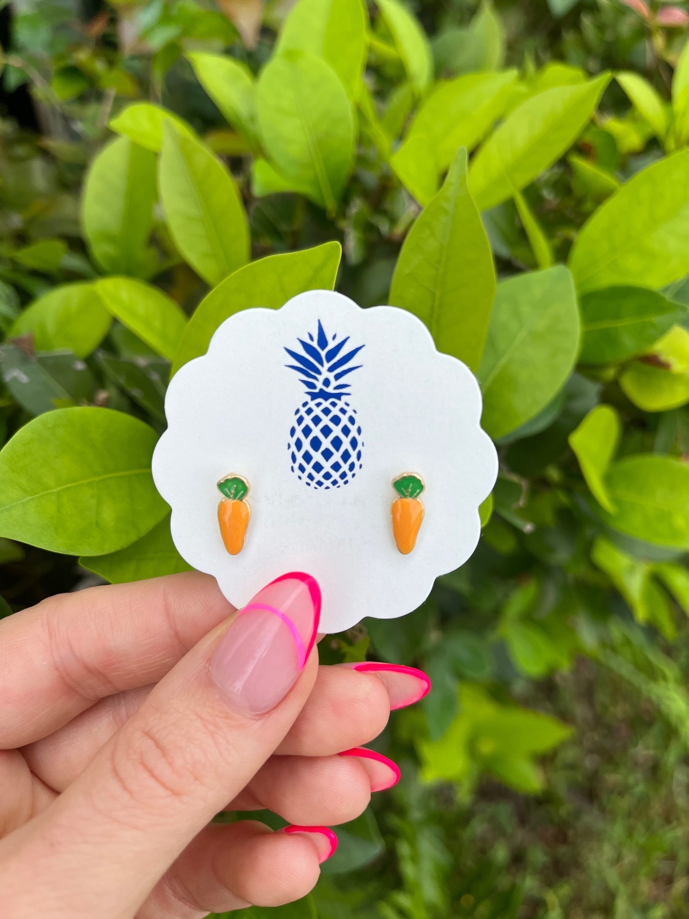 Carrot Enamel Stud Earring
