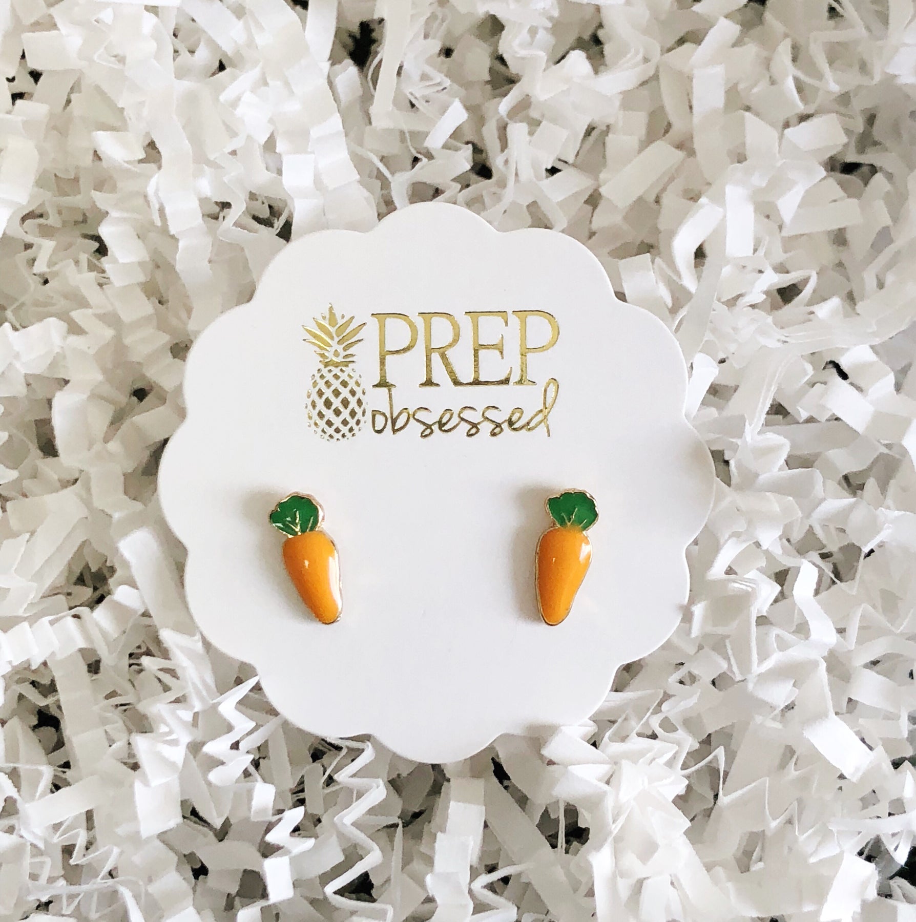 Carrot Enamel Stud Earring