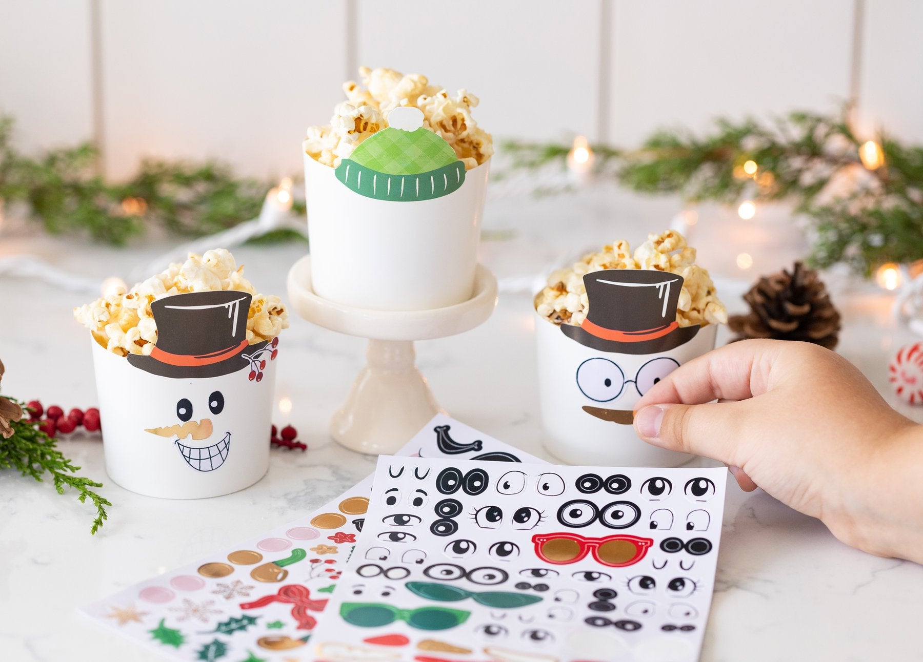 Make Your Own Snowman Food Cups
