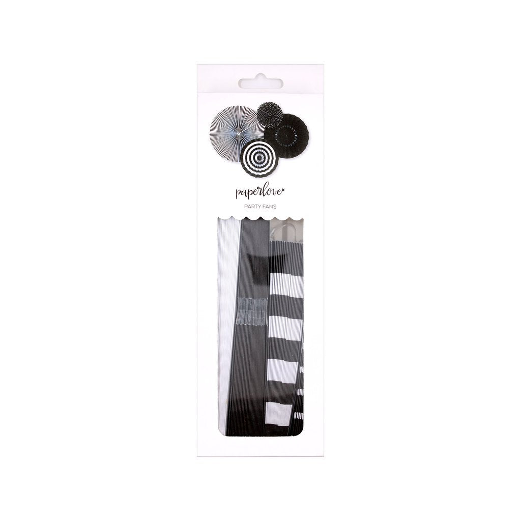 Paper Love Black Onyx Party Paper Fans